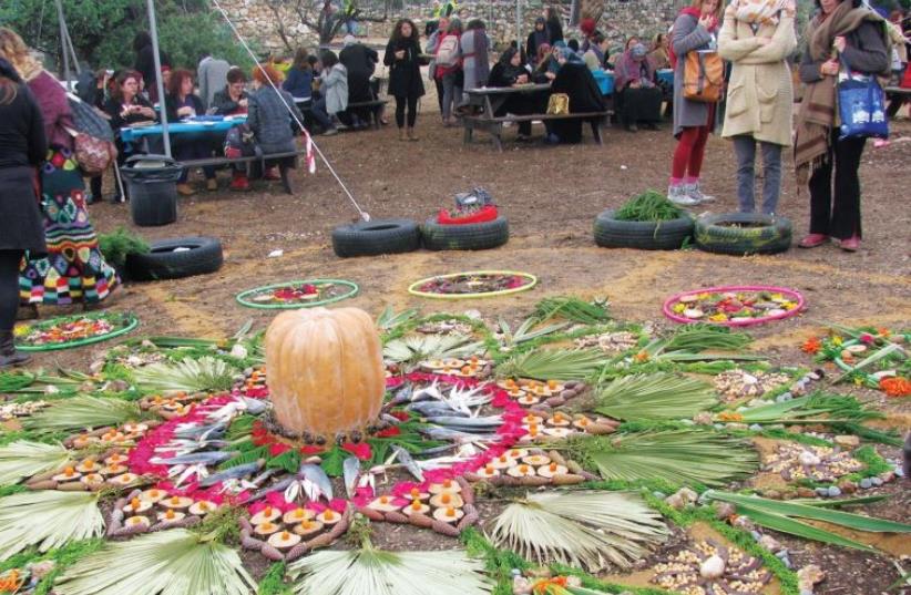 Activities to bring participants closer to nature and get more in tune with themselves included creating a mandala of flowers (photo credit: NOREEN SADIK)