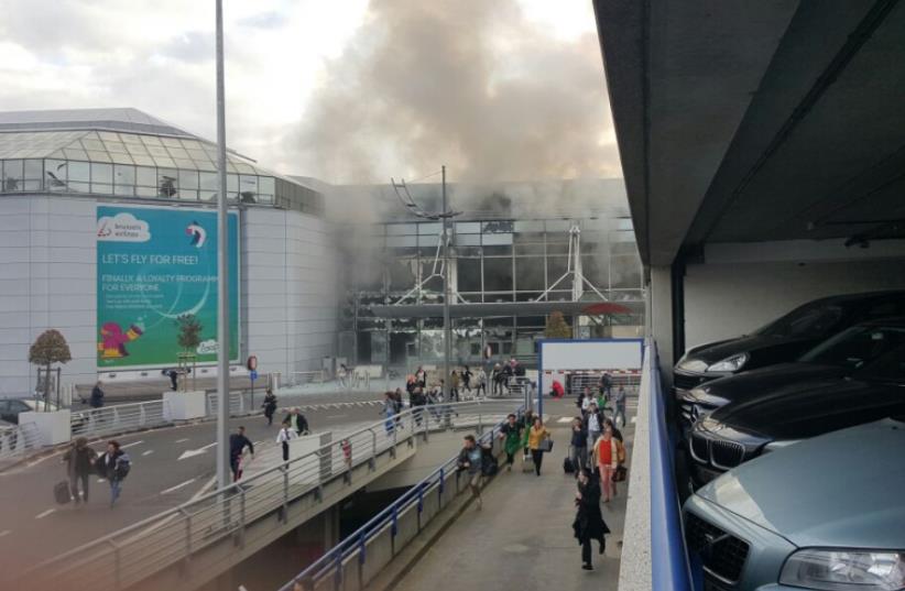 Multiple people injured after explosion heard at Belgium airport (photo credit: MEDABRIM TIKSHORET)