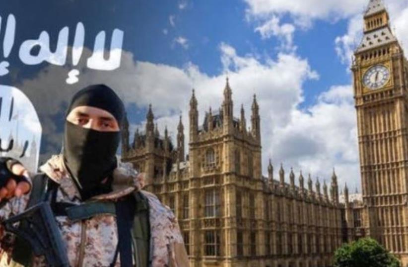 Screenshot of ISIS video threatening attacks in London (photo credit: screenshot)