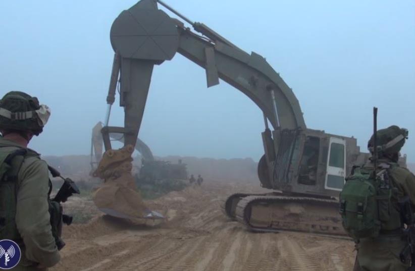 IDF work to find tunnels on Gaza border (photo credit: IDF SPOKESMAN’S UNIT)