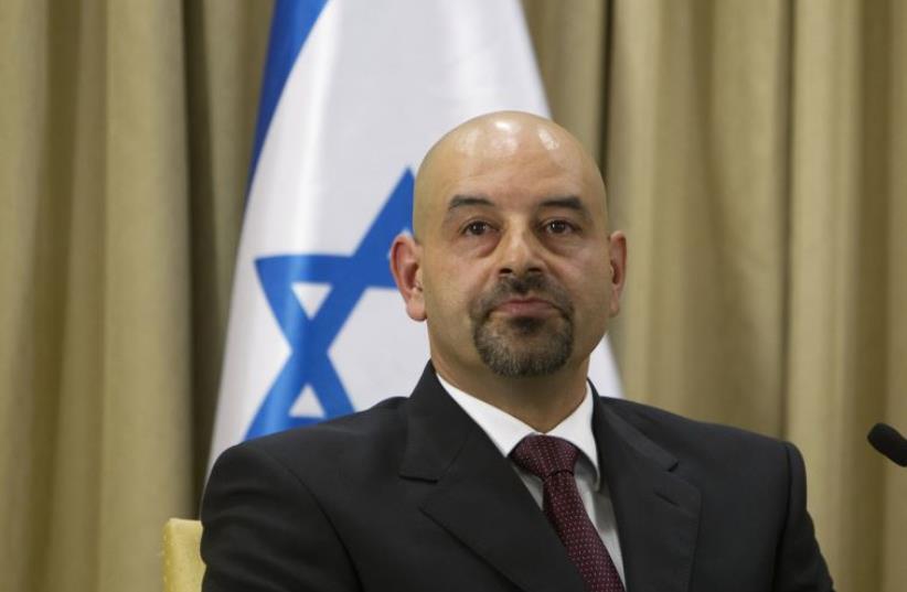 Jordan's new ambassador to Israel Walid Khalid Abdullah Obeidat after presenting his credentials in Jerusalem, 2012 (photo credit: REUTERS)