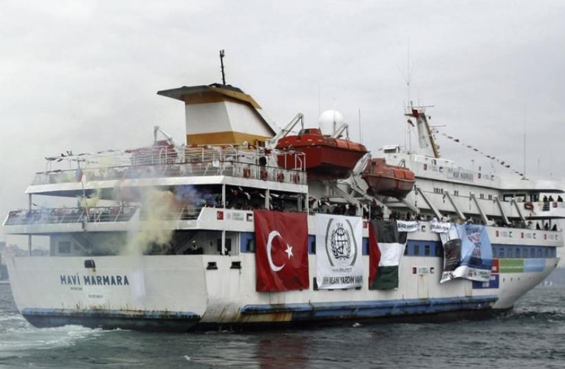 The Turkish ship Mavi Marmara leaves Istanbul May 22, 2010, aiming to break the Israeli blockade of Gaza (photo credit: REUTERS)
