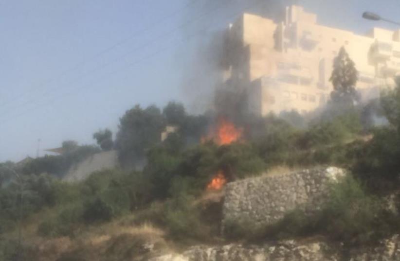 Fire in Jerusalem's Givat Shaul neighborhood (photo credit: ISRAEL POLICE)