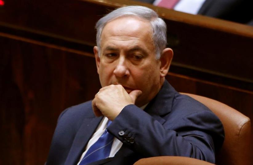 Prime Minister Benjamin Netanyahu at the Knesset (photo credit: REUTERS)