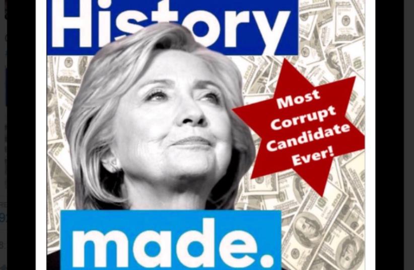 Did Trump use anti-Semitic imagery against Clinton (photo credit: TWITTER)