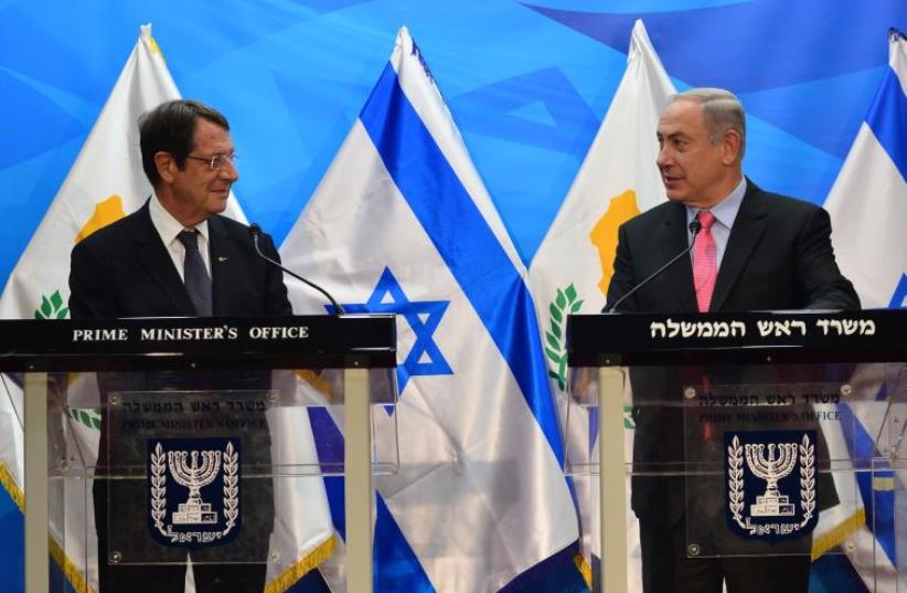 Prime Minister Benjamin Netanyahu meets with Cypriot President Nicos Anastasiades in Jerusalem (photo credit: KOBI GIDON / GPO)