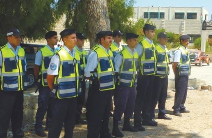 Future Palestinian police in training (photo credit: SETH J. FRANTZMAN)
