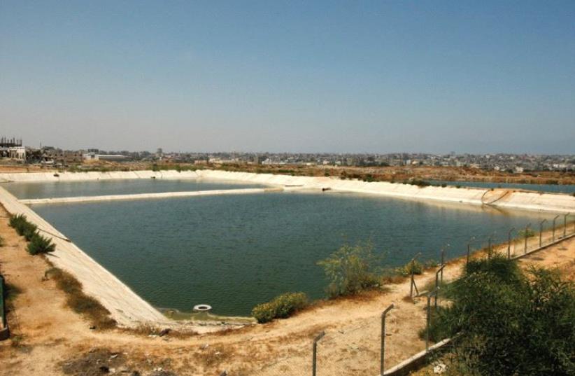A GENERAL VIEW of the sewage treatment facility is seen in the northern Gaza Strip, in July 2008. (photo credit: MOHAMMED SALEM)