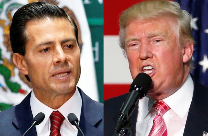 Enrique Pena Nieto and Donald Trump (photo credit: REUTERS)