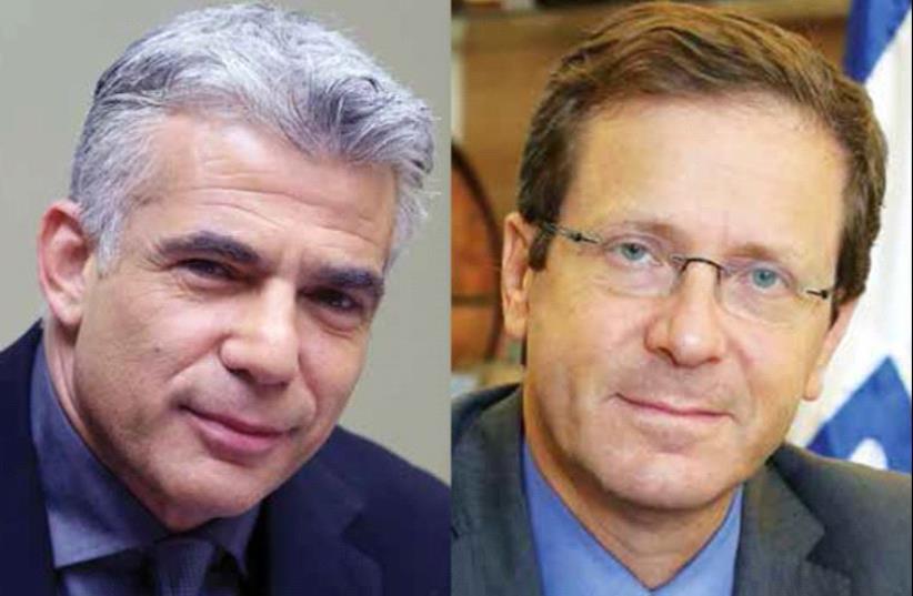 Yair Lapid and Isaac Herzog (photo credit: MARC ISRAEL SELLEM)