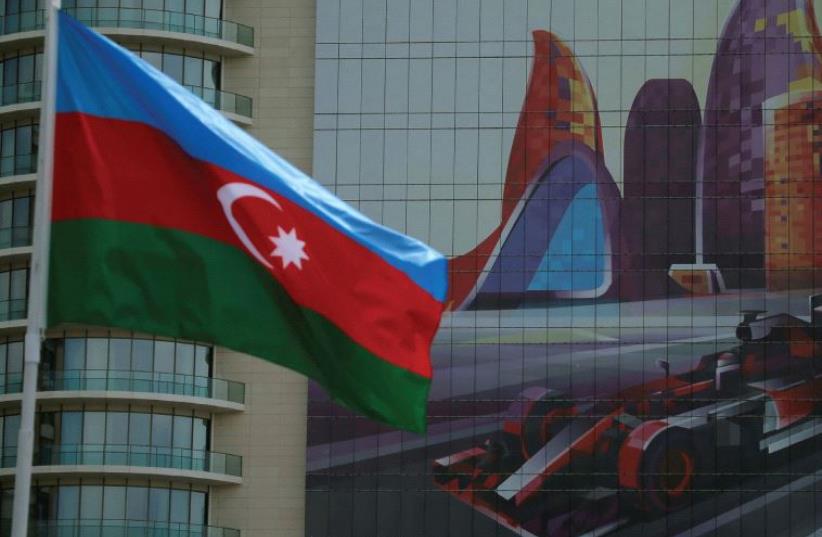The Azerbaijan flag. (photo credit: REUTERS)