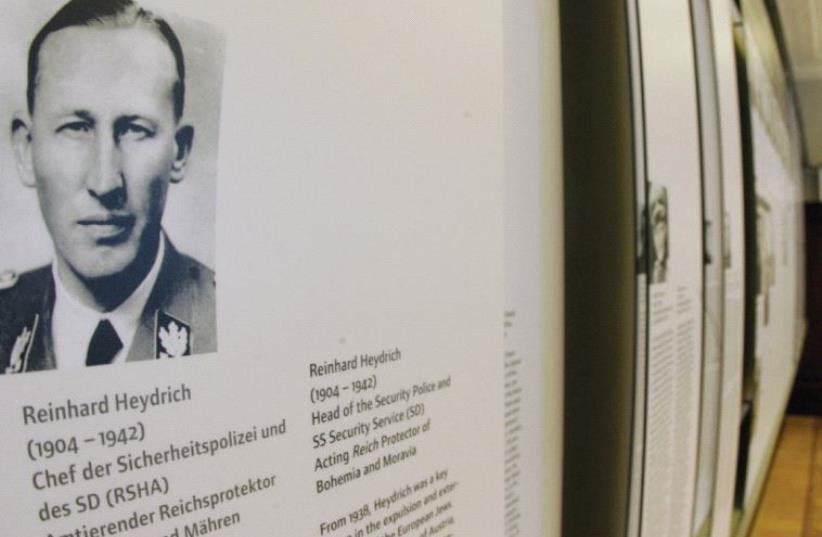 A PORTRAIT of Reinhard Heydrich, a leading Nazi official, is displayed as part of the exhibition at the Wannsee conference house in Berlin in 2006. (photo credit: REUTERS)
