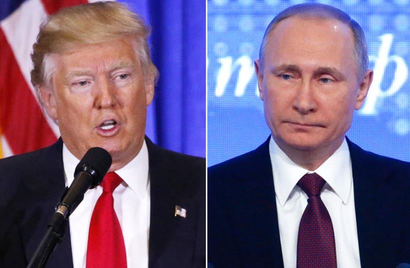Donald Trump (L) and Vladimir Putin (R) (photo credit: REUTERS)