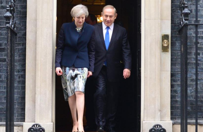 Netanyahu and May in London (photo credit: KOBI GIDEON/GPO)