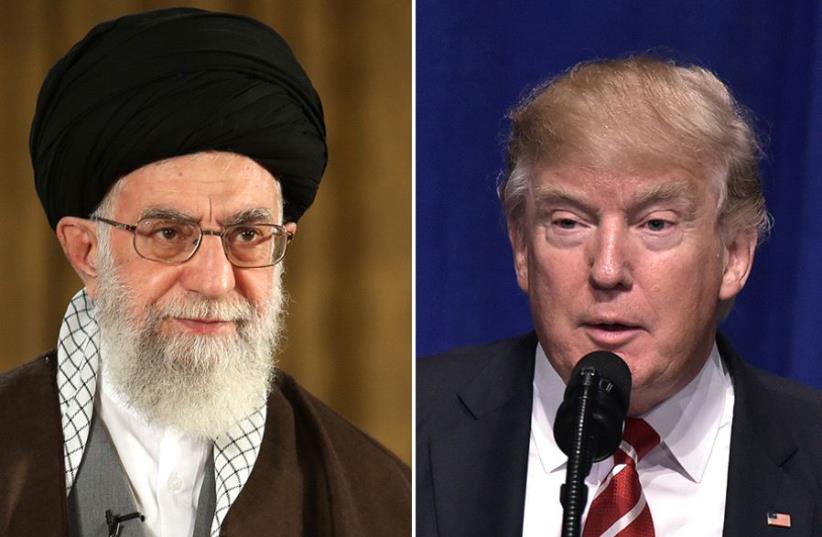 Trump and Khamenei (photo credit: AFP PHOTO / HO / KHAMENEI.IR,MANDEL NGAN / AFP)