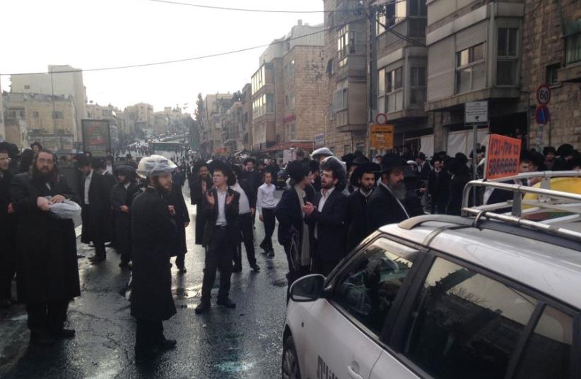 Haredi protest in Jerusalem (photo credit: JEREMY SHARON)