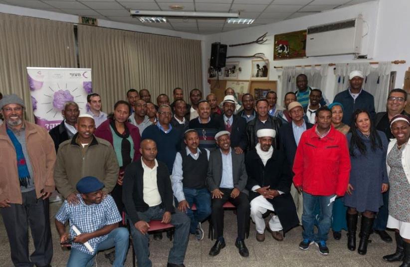 Addis Alam’s founders marked the end of the agriculture course in Ramle (photo credit: YOAV NIR / STUDIOAB)