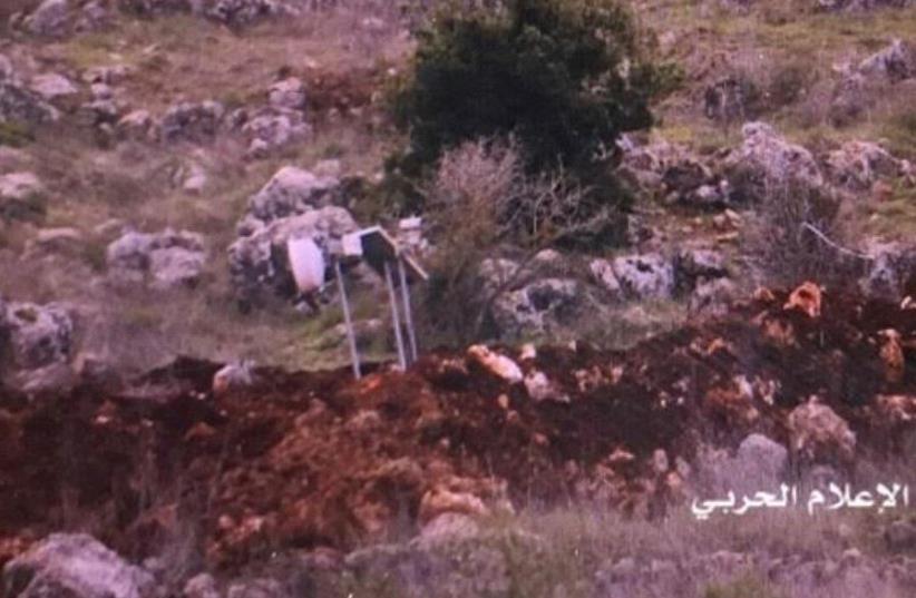 Hezbollah propoganda unit photo of alleged IDF spy gear planted in Lebanon (photo credit: ARAB MEDIA)