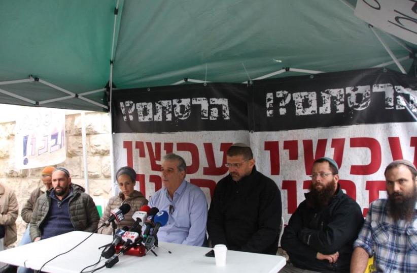 Settlers start hunger strike to push Netanyahu to build new settlement (photo credit: TOVAH LAZAROFF)