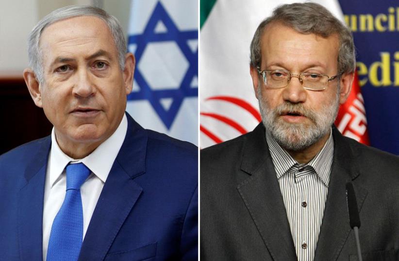 Netanyahu and Larijani  ‏ (photo credit: REUTERS)