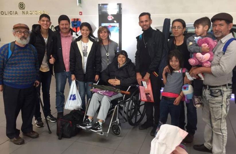 Venezuelan converts in the Bogota airport on their way to Israel. (photo credit: FACEBOOK)