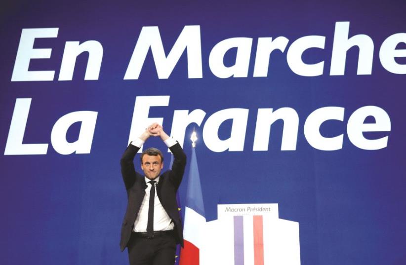 Le candidat d'en Marche, Emmanuel Macron (photo credit: REUTERS)