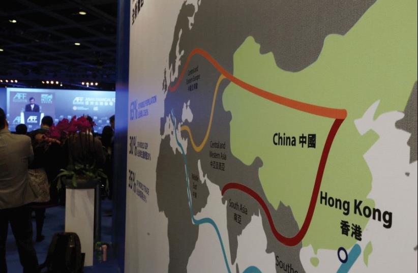 THIS MAP illustrates China’s ‘New Silk Road’ initiative (photo credit: REUTERS)