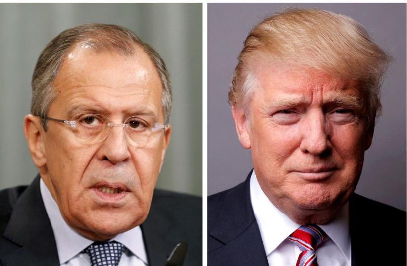 Lavrov and Trump (photo credit: REUTERS)