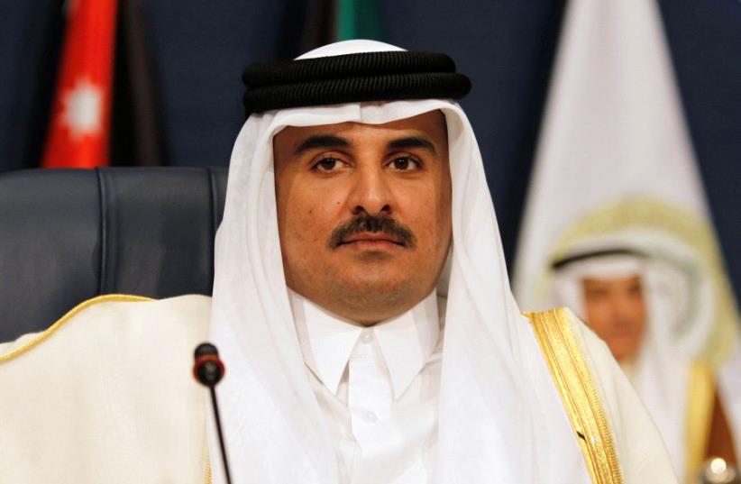 Emir of Qatar Sheikh Tamim bin Hamad al-Thani attends the 25th Arab Summit in Kuwait City (photo credit: REUTERS)