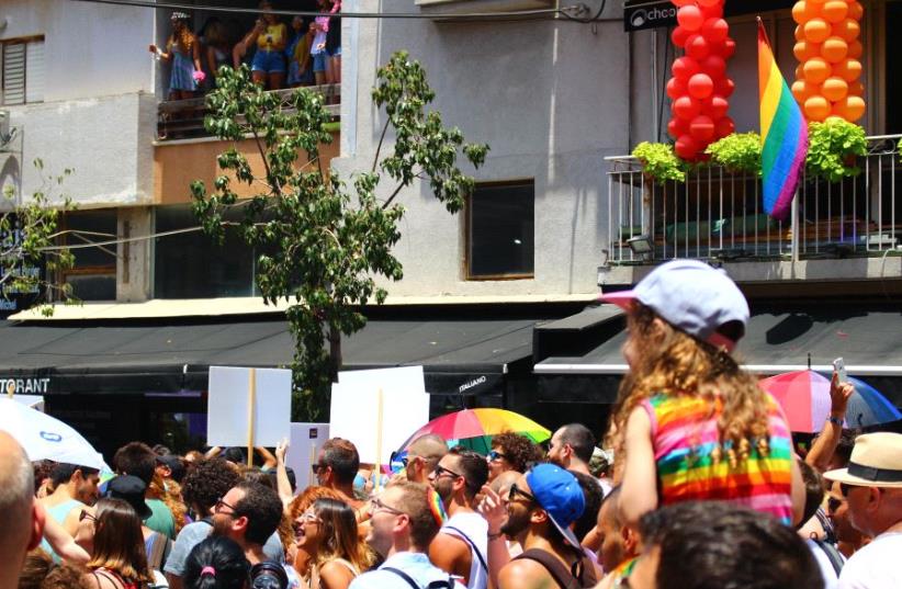 Tel Aviv Pride participants enjoying the celebrations, June 9 2017. (photo credit: Courtesy)