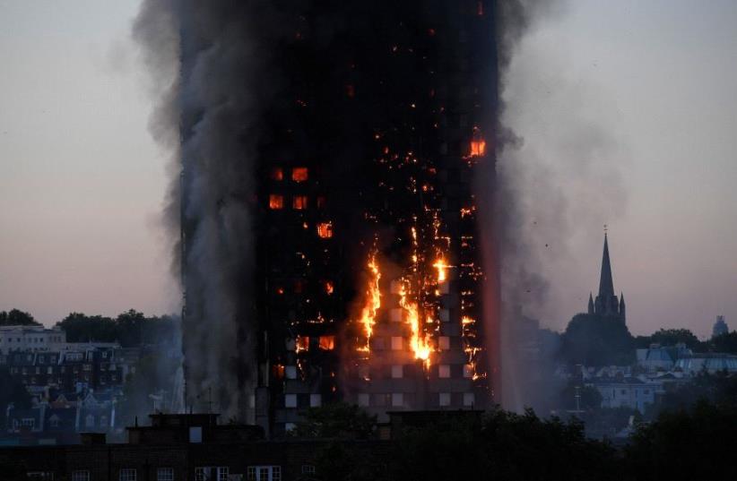 Major blaze erupts in central London tower block (photo credit: REUTERS)