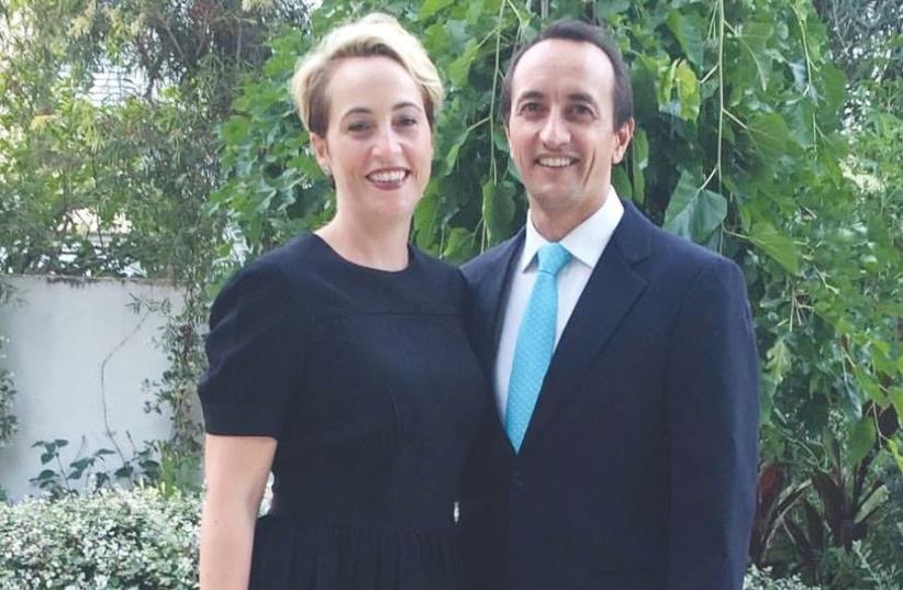 RACHEL LORD and her husband, outgoing Australian Ambassador to Israel Dave Sharma (photo credit: Courtesy)