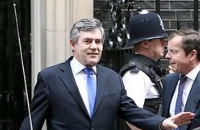 UK Premier Gordon Brown leaves 10 Downing Street,  (photo credit: AP)