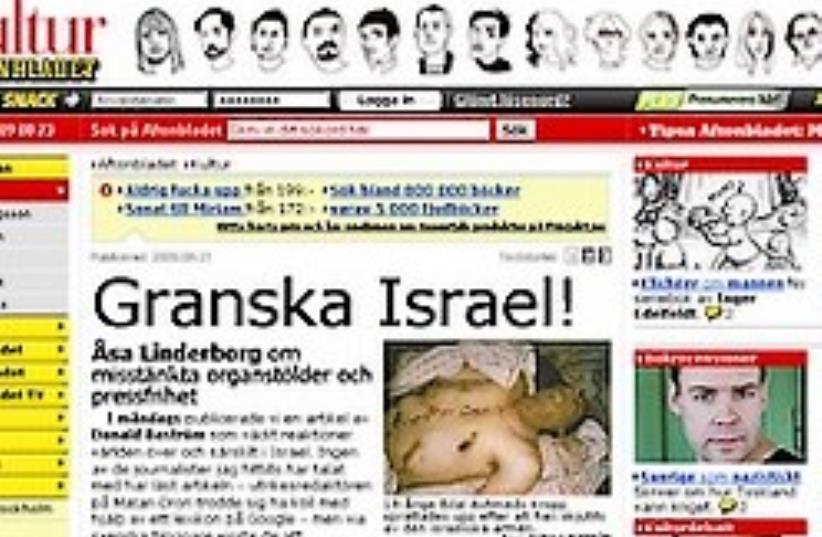 The organ harvesting article published in Aftonbladet (photo credit: Screenshot)