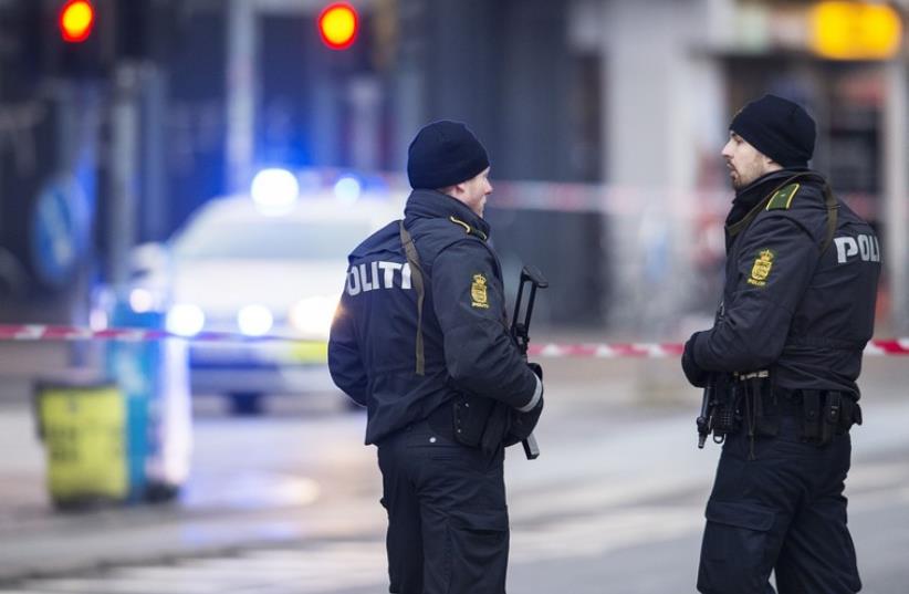 Policemen stand guard in Copenhagen (Illustrative) (photo credit: REUTERS)