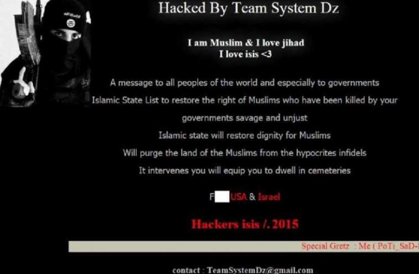 A screenshot of the message hackers put on the Hobart International Airport website (photo credit: screenshot)