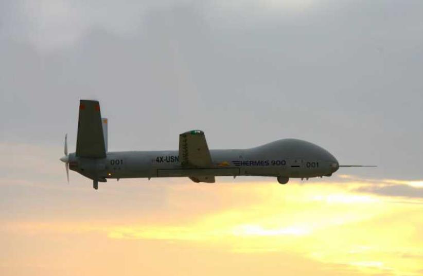 The Elbit-made Hermes 900 unmanned aerial vehicle (photo credit: IDF SPOKESMAN’S UNIT)