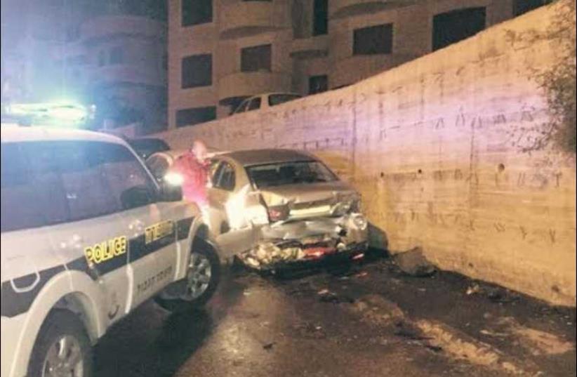 A Jewish man was found bound and stabbed in the trunk of a car in A-Tur, April 24 (photo credit: POLICE SPOKESPERSON'S UNIT)