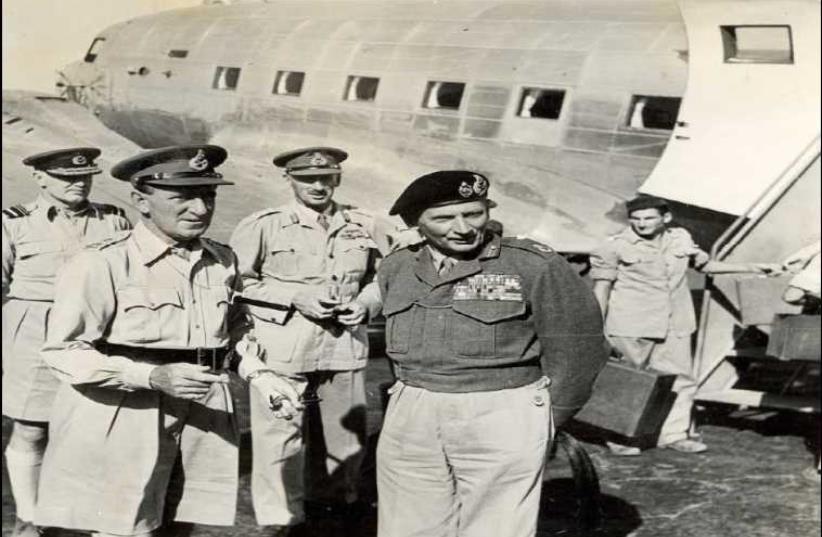 Field Marshal Bernard Montgomery (center right) arrives in Cairo following his victory in the battle of El Alamein in 1942. (photo credit: BRITISH INFORMATION SERVICES)