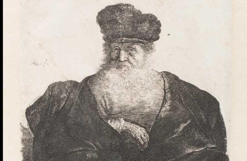 Rembrandt Harmensz van Rijn, Old Man with a Beard, Fur Cap, and Velvet Cloak, 1632. (photo credit: THE ISRAEL MUSEUM)
