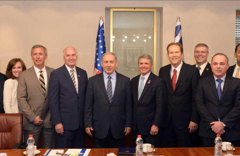 PM Netanyahu met with a bipartisan US Congress delegation (photo credit: HAIM ZACH/GPO)