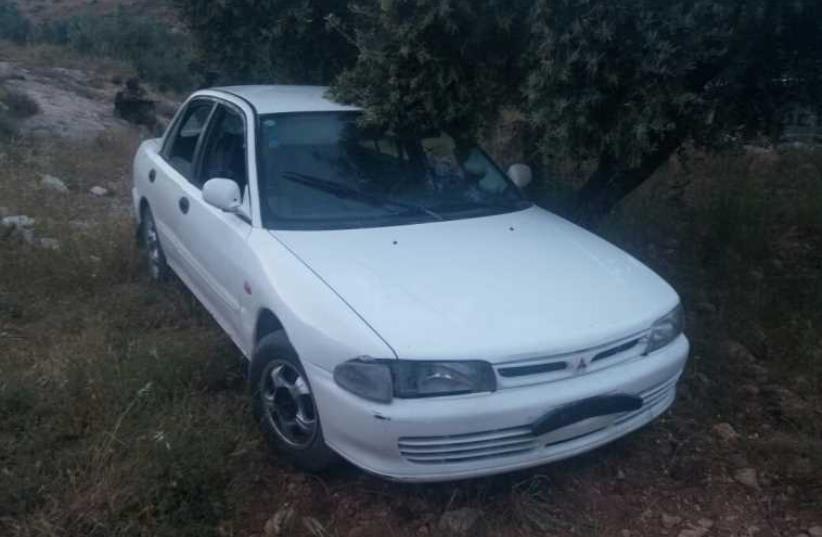 car allegedly involved in hit and run attack against officer‏. (photo credit: ISRAEL POLICE)