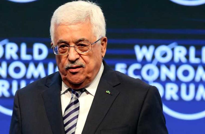 Palestinian Authority President Mahmoud Abbas at the World Economic Forum in Jordan, May 22, 2015. (photo credit: AFP/KHALIL MAZRAAWI)