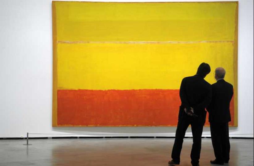 ‘Untitled’: A 1952-53 Rothko painting at an exhibition at the Guggenheim Museum in Bilbao, Spain. (photo credit: VINCENT WEST / REUTERS)