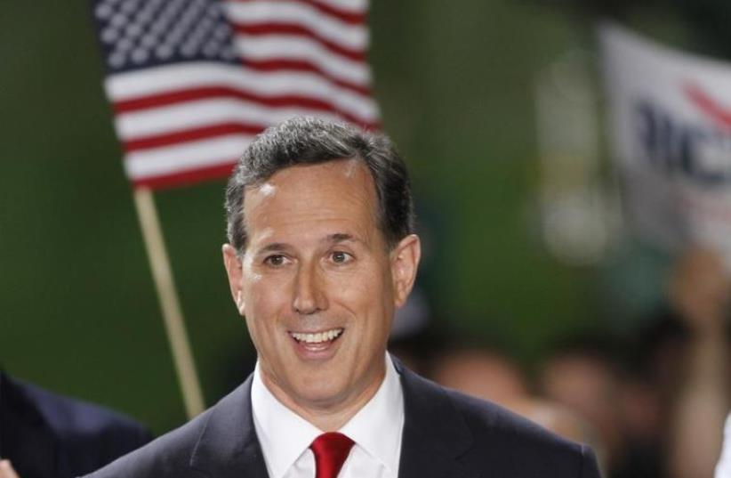 Republican presidential candidate and former US Senator Rick Santorum (photo credit: REUTERS)