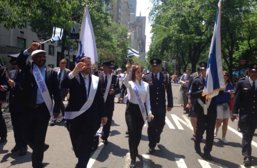 Members of Knesset march in the Celebrate Israel parade in New York (photo credit: TALI BLANKFELD)