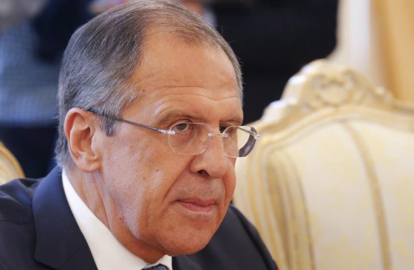 Russian Foreign Minister Sergei Lavrov in Moscow, Russia, May 28 (photo credit: REUTERS)