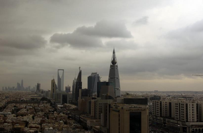 Clouds move over the Riyadh skyline  (photo credit: REUTERS)