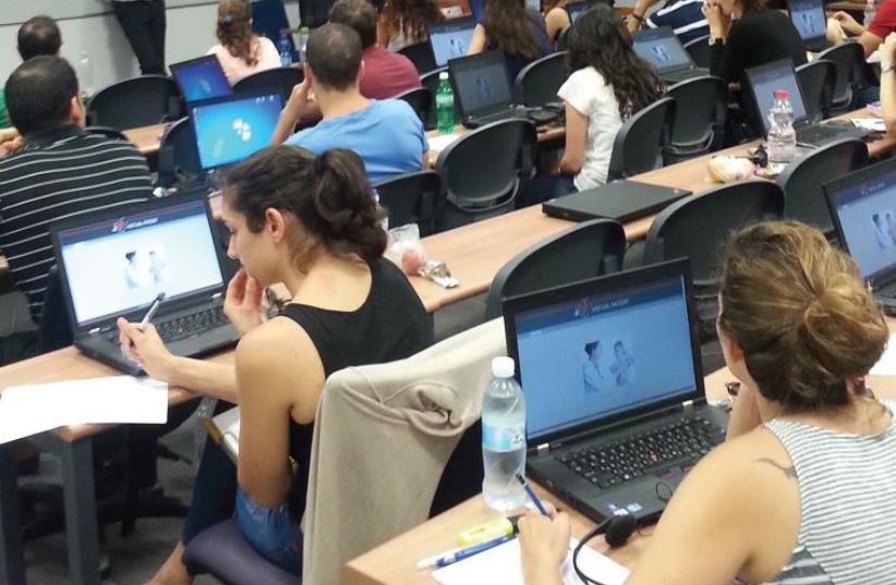 STUDENTS AT the Technion’s Rappaport Medical Faculty listen to internal medicine lecture. (photo credit: Courtesy)