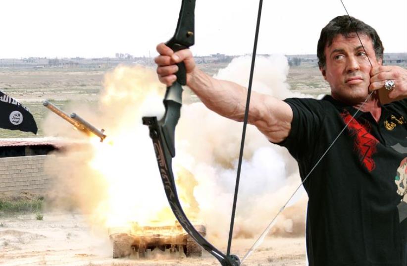 Rambo fighting ISIS. (photo credit: REUTERS,JPOST STAFF)
